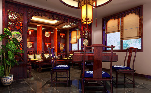 冠县古典中式风格茶楼包间设计装修效果图